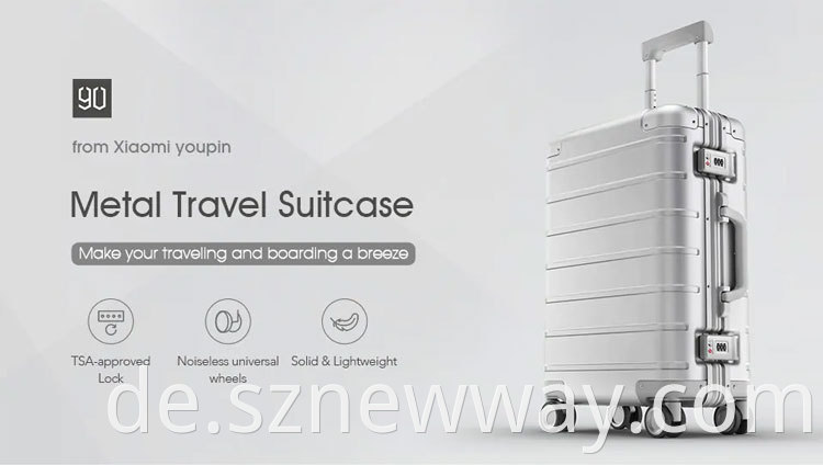 90fun 20 Inch Metal Travel Suitcase